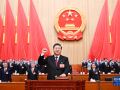 新当选的国家主席、中央军委主席习近平进行宪法宣誓